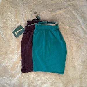 2 Pair Soffe Purple and Turquoise Shorts Junior size XL